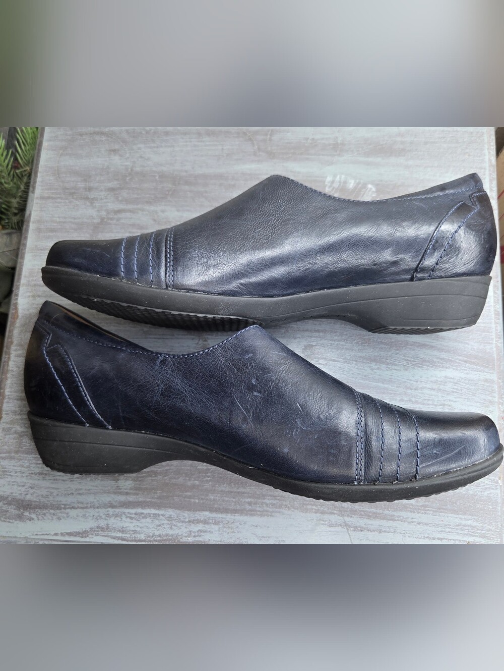Dansko Dark Navy Blue Leather Slip-On Loafers Size 40 - Picture 6 of 8